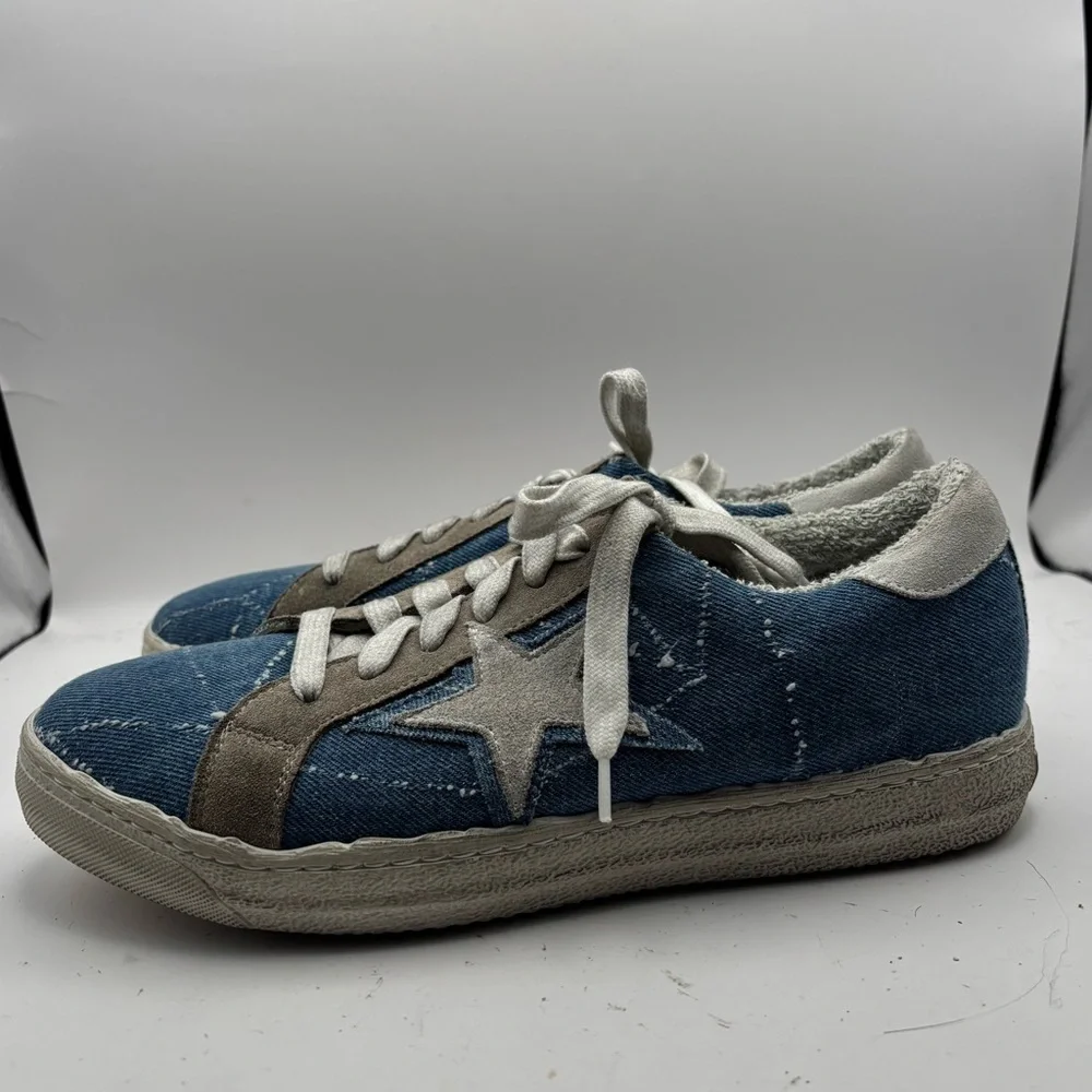 Meline Italy Italian Blue Fur-Lined Sneakers Size 41